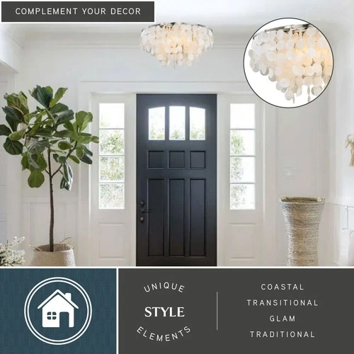 Vaxcel Lighting C0118 Elsa 5 Light 24"W Flush Mount Ceiling - Nickel - Picture 9 of 10