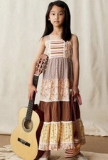 MATILDA JANE Enchanted Garden Arabella Rainbow Print Dress Crochet Bodice Size 8