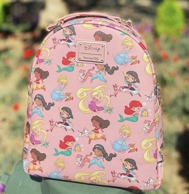 NWT Hard Tag Loungefly Disney Princess Chibi Style Mini Backpack Exclusive