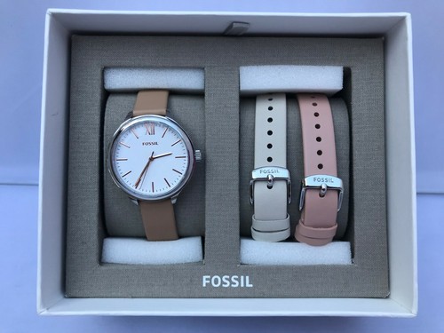 FOSSIL Suitor Silver White Dial Leather 