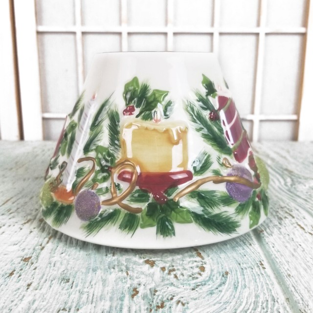 Yankee Candle Jar Shade Cover Christmas Holiday Yuletide Holly Mantle