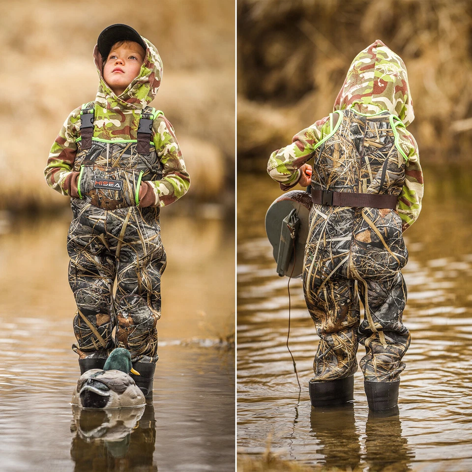 HISEA Kids Waders Neoprene Insulated Toddler Children Mud Hunting Fishing Waders - Image 2 of 4