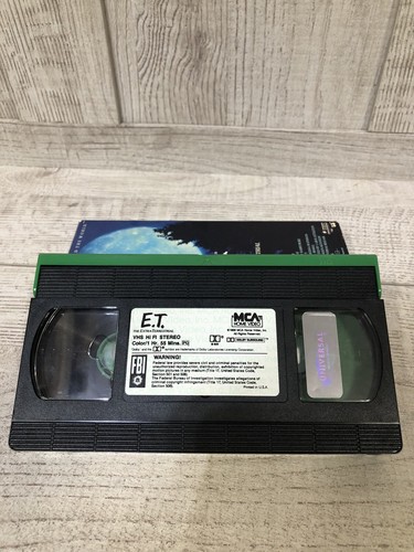 E.T. ET The Extra Terrestrial VHS 1988 Rare Green and Black Tape Spielberg - Imagen 4 de 7
