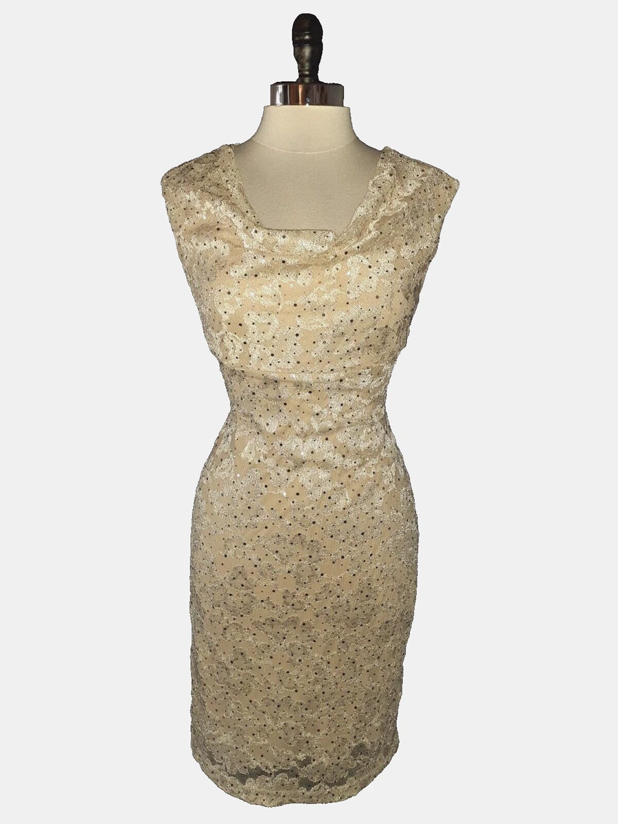 Lace Sheath Gold Dresses for Women for sale | eBay
