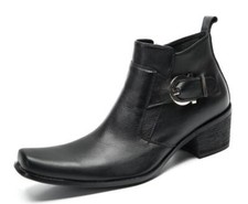 Men's Fashion Punk Square Toe Buckle Strap Leather Shoes Bussiness Party Shoes C