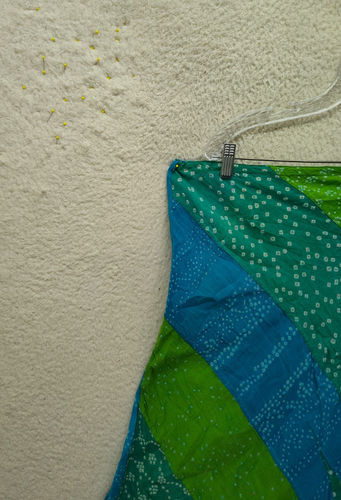 Dosa Women Skirt 4 Green Printed 100% Cotton Drawstring Ruffle Hem Casual Midi - Picture 2 of 21