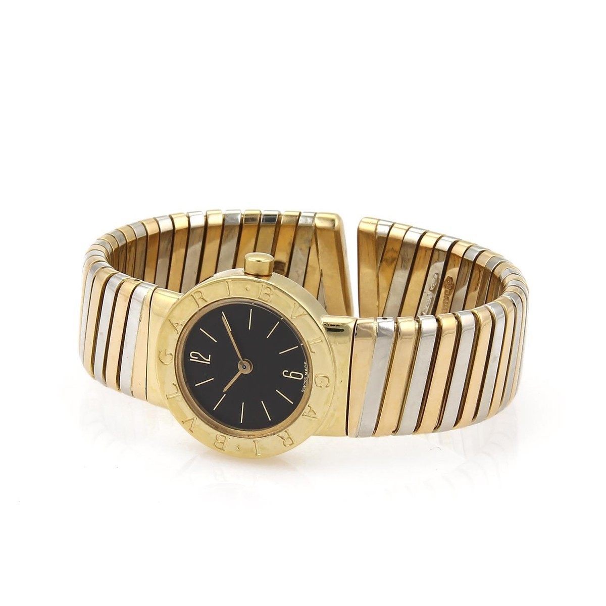Bulgari 18k Watch Tricolor Gold Tubogas Open Flex Band Quartz | eBay