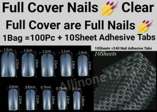 100Pc Long Ballerina/Coffin/Almond/Oval/Full Cover Square False Nail Tips-Jargod