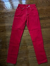 Vintage 90s Jordache Red Jeans Women  s 9/10 High Rise Straight Leg EUC