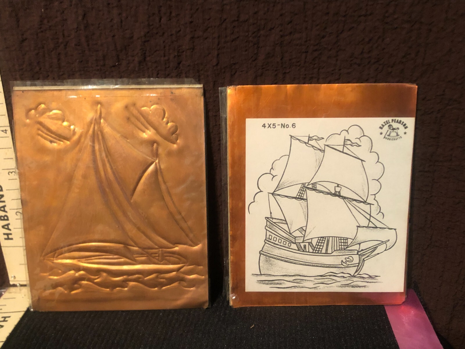 vintage Hazel Pearson handicrafts copper tooling embossing