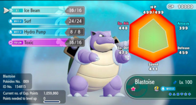 Pokemon Let?s Go Pikachu/Eevee 6IV Max AV Shiny Blastoise