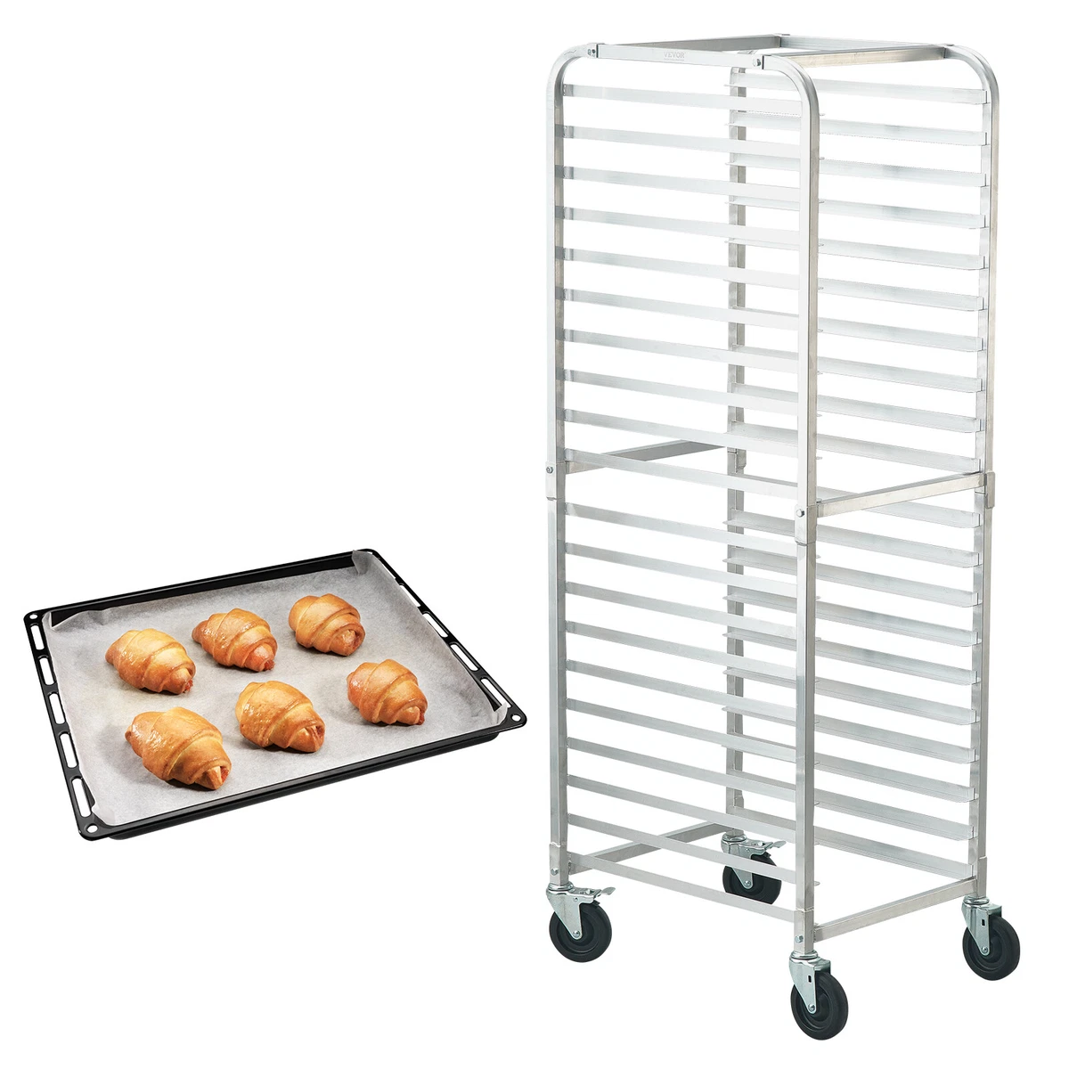 VEVOR Bun Pan Rack 10-Tier Commercial Bakery Racks with Brake