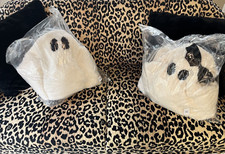 2 Pottery Barn Halloween Ghosts Ms Gus Gus Sherpa Plush Pillow 11" x 13" NEW