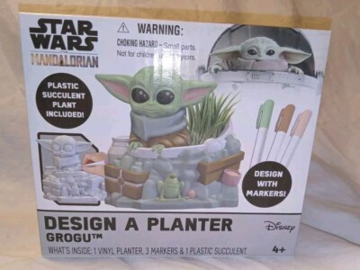 Star Wars Mandalorian GROGU   Design A Planter   Artifical Succulent NEW IN BOX