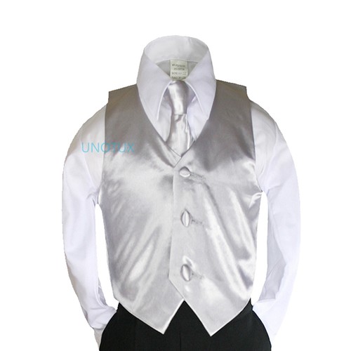 Pick 2pcs Necktie Vest Set Boys Kid Teen for Formal Party Tuxedo Suits 4T-20 - Picture 23 of 48