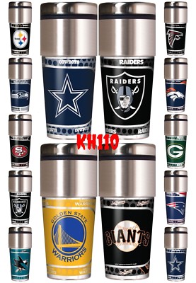 NFL,NBA,MLB Team 360 Wrap Travel Tumbler Coffee Mug Cup