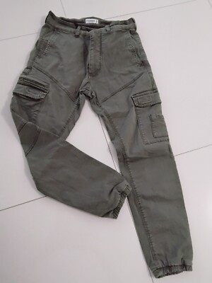 Pull & Bear, green cargo jogger pants, size 29