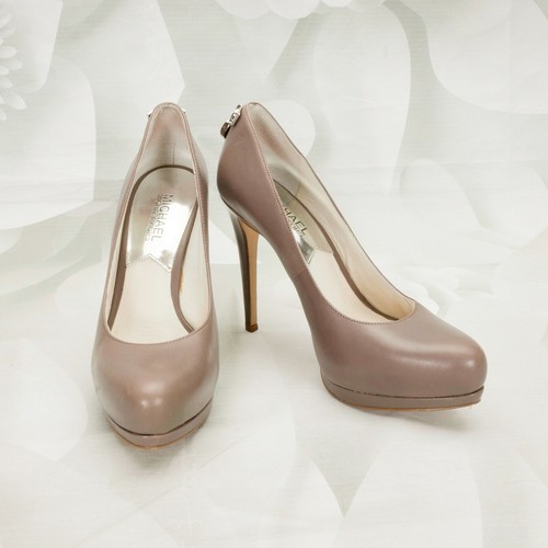 Michael Kors Womens Platform High Heels Pumps Size 6M W/Lock Charm Leather  Taupe | eBay