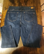 Seven 7 Jeans Womens Size 10 Tummyless High Rise Skinny Denim Stretch Dark Blue