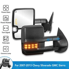 2 Pcs Side View Towing Mirrors For 2007-2013 Silverado Sierra Yukon 1500 2500HD