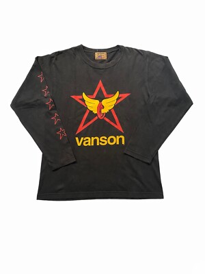 Vintage Tshirt Motorcycle Vanson Leather Long Sleeve Tshirt