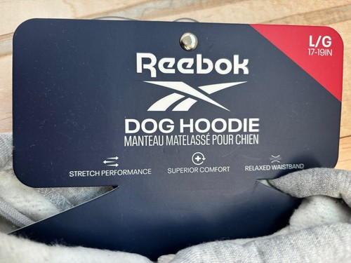 Reebok Dog Pullover Hoodie Gray Fleece Dog Sweater, LARGE - Picture 5 of 10