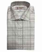 Turnbull  Asser White/Black Thin Zep Check Slim Fit Button-up Shirt 365 NEW