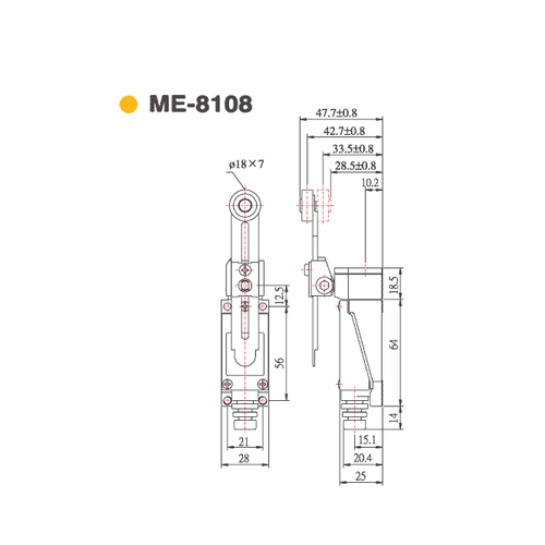 5 Stück Rollenarm Typ AC Endschalter CNC Fräse Laser Plasma ME-8108 Industrie - Bild 4 von 4