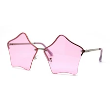 Womens Rimless Star Shape Hippie Groove Pimp Sunglasses