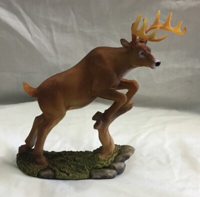 Resin Buck Stag Deer 10 Point Rack Antlers 6 3/8'' Tall
