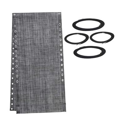 Universal Ersatz Stoff Tuch für Liegestuhl Bungee schwarz grau