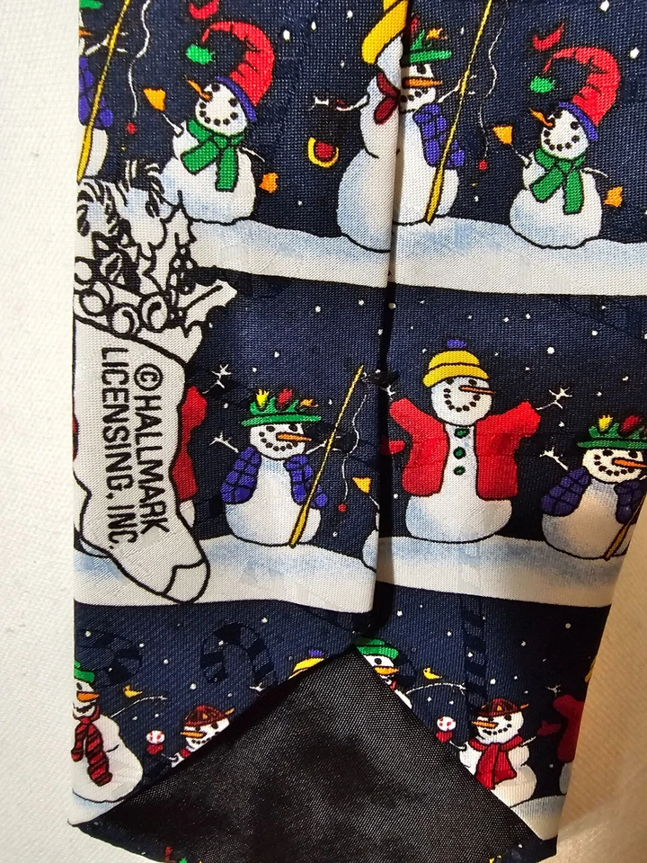 Corbata Hallmark Navidad Corbata Hombre Muñecos de Nieve Vacaciones Invierno Corbata Ancha Foto 3 de 4