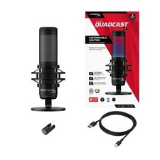 HyperX QuadCast S USB Condenser Microphone Customizable Lighting Streaming