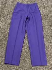 Vtg Bend Over Womens Pants Size 10 Pull On Purple Polyester Trouser A29