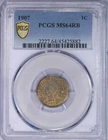 1907 Indian Cent 1c PCGS MS64RB