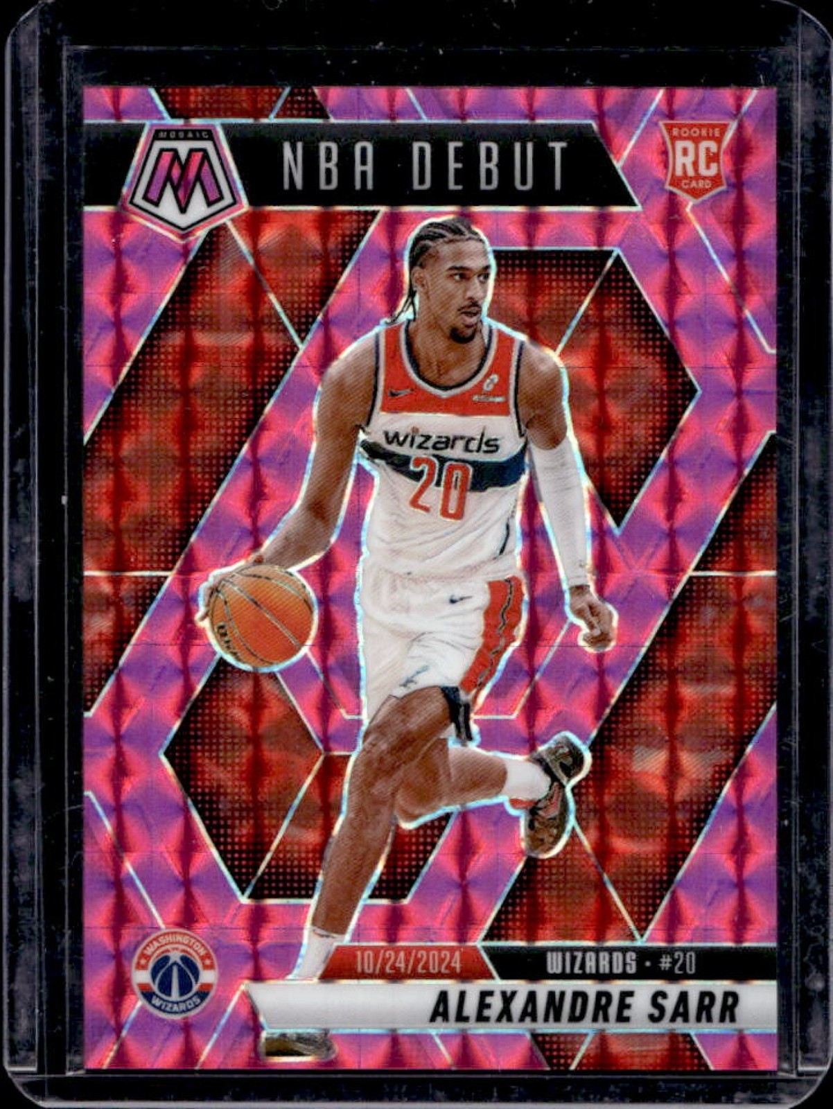 2024-25 Mosaic Alexandre Sarr RC Pink Rookie NBA Debut #158/175 Wizards