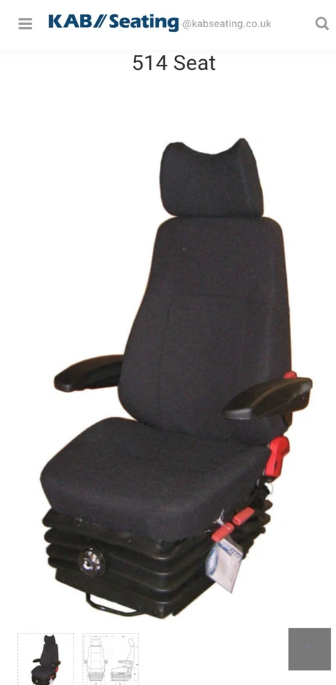 “High Back Mechanical Kab Suspension Seat  Digger, Marine, Campervan. - Image 3 of 4