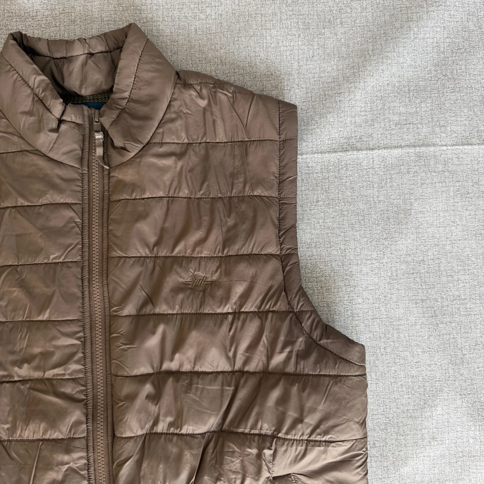 Texas Standard Puffer Vest Mens XL Brown Olive Full Zip Hybrid Lightweight Adult - Image 3 of 4