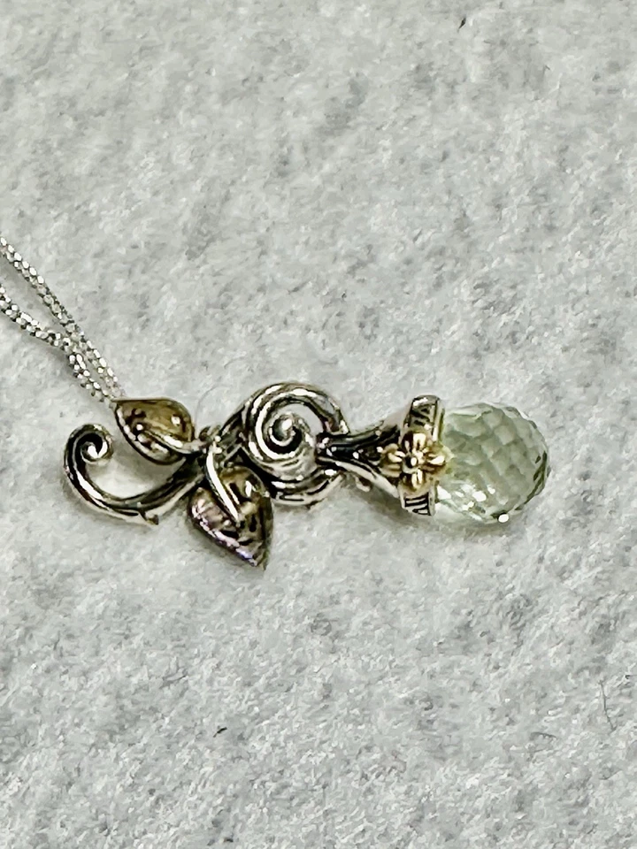 UNIQUE Barbara Bixby Pendant/Necklace 18” (Read) 18k & 925 LOT#96 - Image 4 of 4