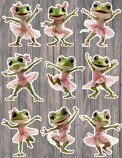 Cute Dancing Frog Die Cut Vinyl Stickers Set Notebook Laptop Waterbottle