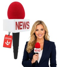 News Reporter Microphone Prop Plastic Halloween