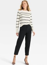 Women's Tapered Ankle Pants - A New Day Black 4