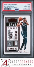 2020 PANINI CONTENDERS GAME TICKET RED #49 KEVIN DURANT POP 3 PSA 10