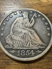 1854-O  Seated Liberty Half Dollar Arrows at date  New Orleans nice patina