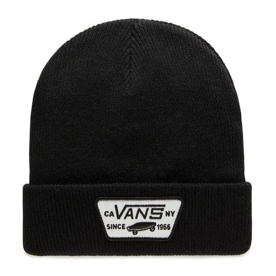 Vans Off the Wall "Milford" Beanie (Black) Unisex Cuffed Knit Cap