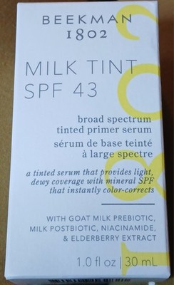 Beekman 1802 Milk Tint SPF 43 Broad Spectrum Tinted Primer Serum 1oz LIGHT NIB