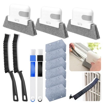 13x Window Track Cleaner Brush Kit Crevice Tool Sliding Door Groove Gap Keyboard