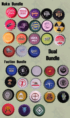 Fallout Inspired Bottlecaps All 7 Bundles - 126 Caps - Handmade/unofficial