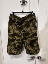 Lands  End Boys XL 18H-20H Camo Cargo Shorts Outdoors Camping Utility