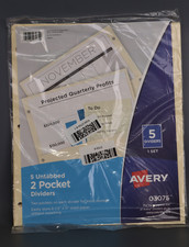 Avery Untabbed Double Pocket Dividers  Manila (03075) 5 Count (Pack of 1)